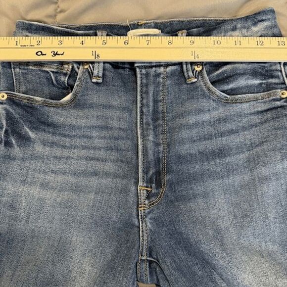 Good American Good Legs Stovepipe Jeans Medium Whisker Wash Size 4 - Picture 11 of 14